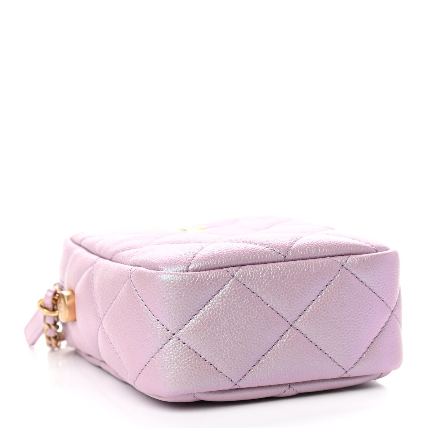 Iridescent Caviar Quilted Vertical My Perfect Camera Case Pink