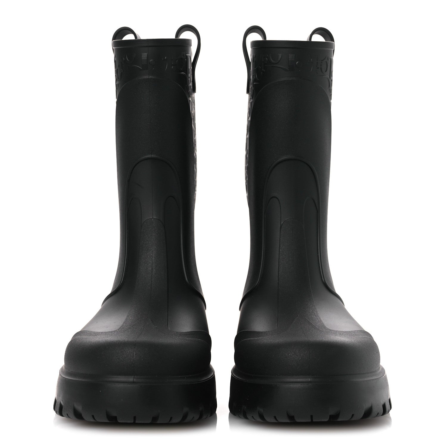 Christian Dior Rubber Oblique Mens Garden Rain Boots 43 Black