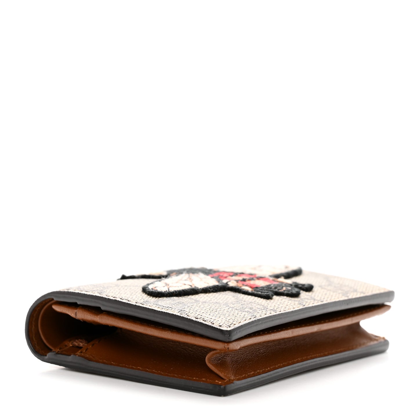 GG Supreme Monogram Bee Embroidered Card Case