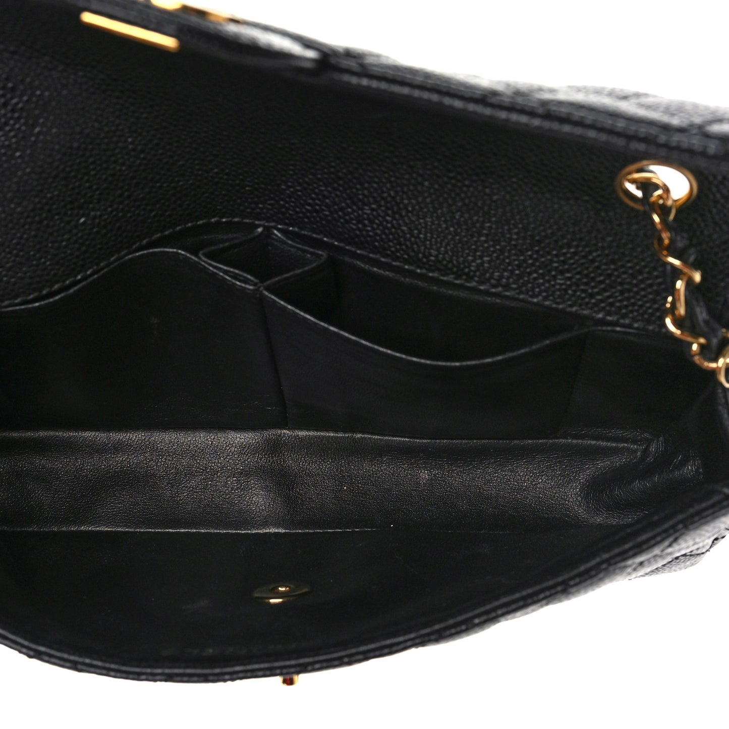 Caviar Quilted East West Flap Black