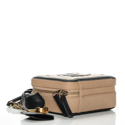 Chanel Caviar Quilted Small CC Filigree Vanity Case Beige Black 4 of 7