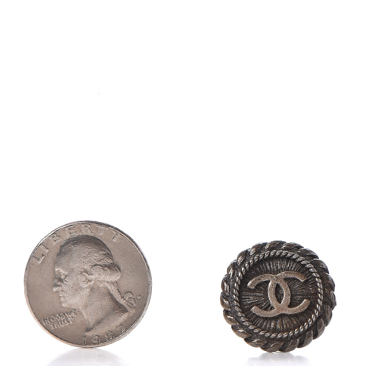 Chanel Ruthenium CC Clip On Earrings 2 of 4