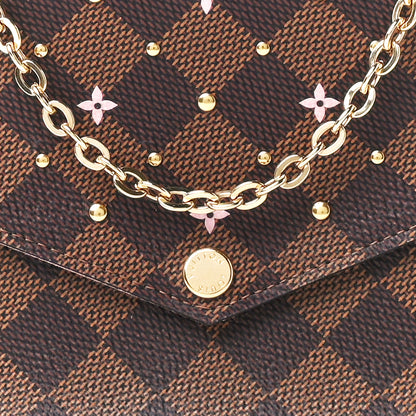 Louis Vuitton Damier Ebene Studded Pochette Felicie Chain Wallet 11 of 15