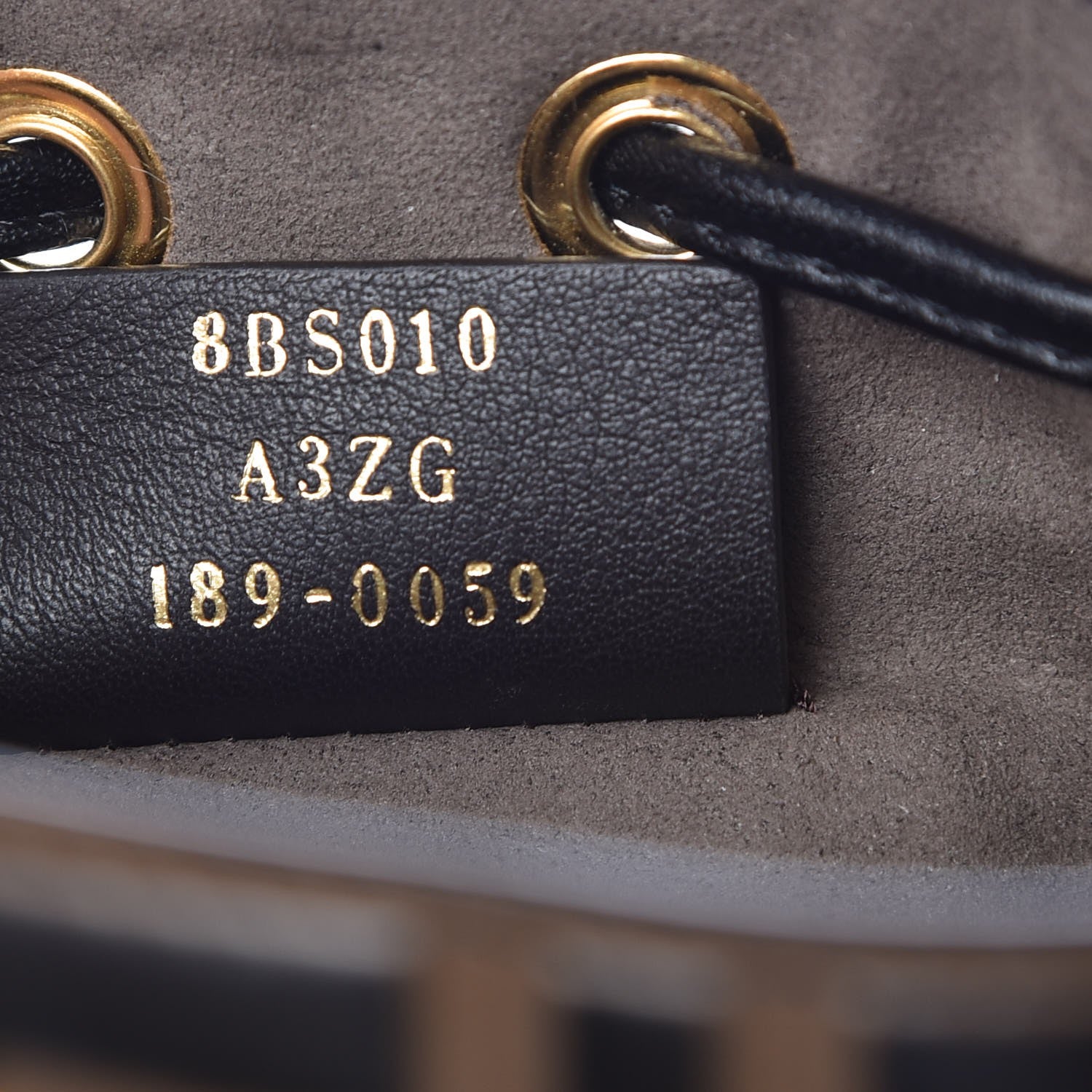 Fendi Vitello Liberty F is Fendi Bi-Color FF 1974 Embossed Mini Mon Tresor Bucket Bag Maya Black 7 of 9