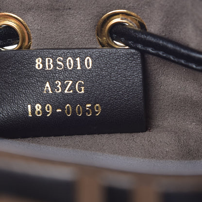 Fendi Vitello Liberty F is Fendi Bi-Color FF 1974 Embossed Mini Mon Tresor Bucket Bag Maya Black 7 of 9