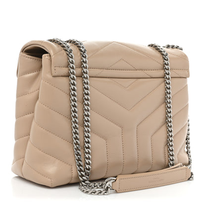 Saint Laurent Calfskin Y Quilted Monogram Small Loulou Chain Satchel Dark Beige 2 of 10