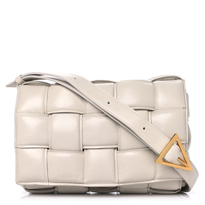 Bottega Veneta Paper Calfskin Maxi Intreccio Padded Cassette Crossbody Bag Chalk 1 of 21