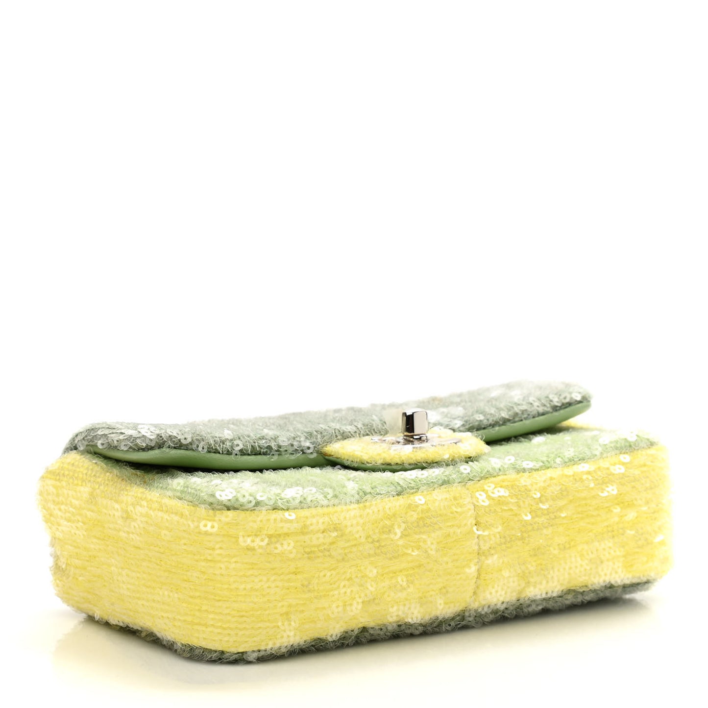 Sequin Mini Waterfall Flap Green Light Green Yellow