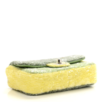 Chanel Sequin Mini Waterfall Flap Green Light Green Yellow 4 of 10