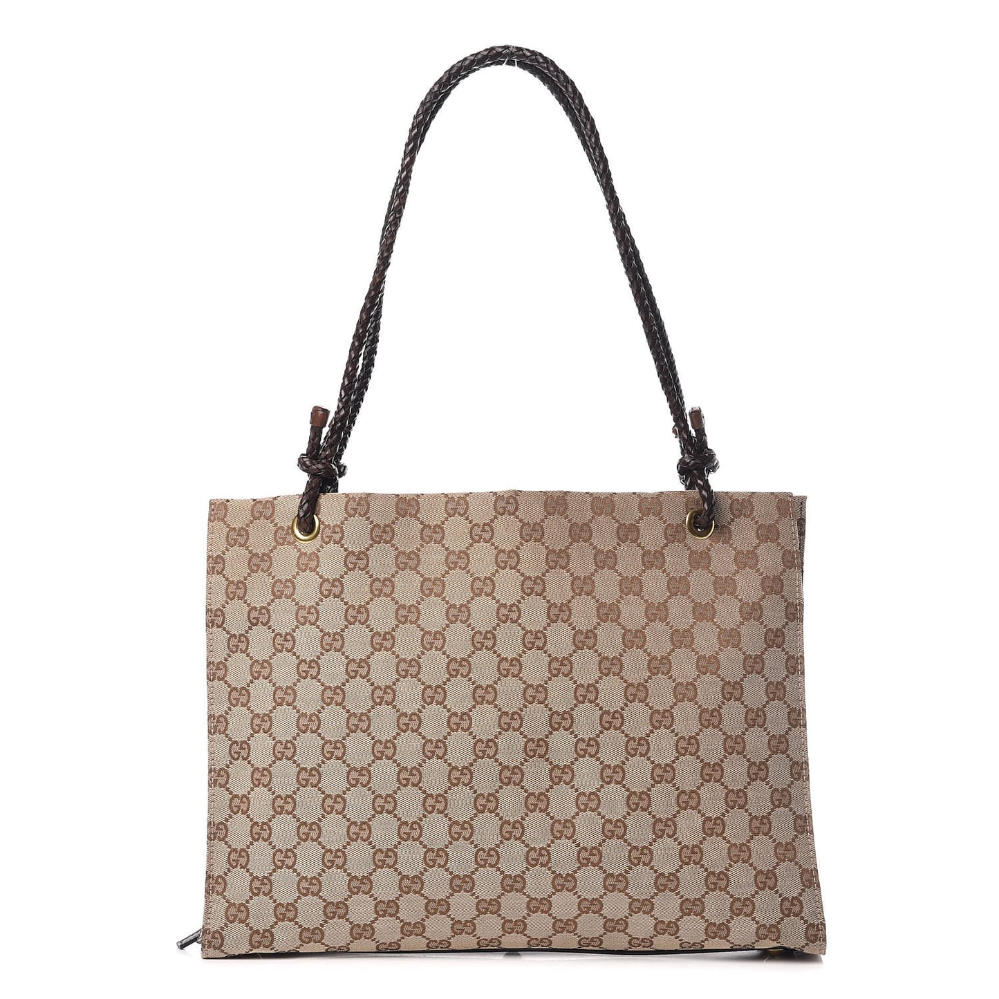 Monogram Woven Shoulder Bag Brown