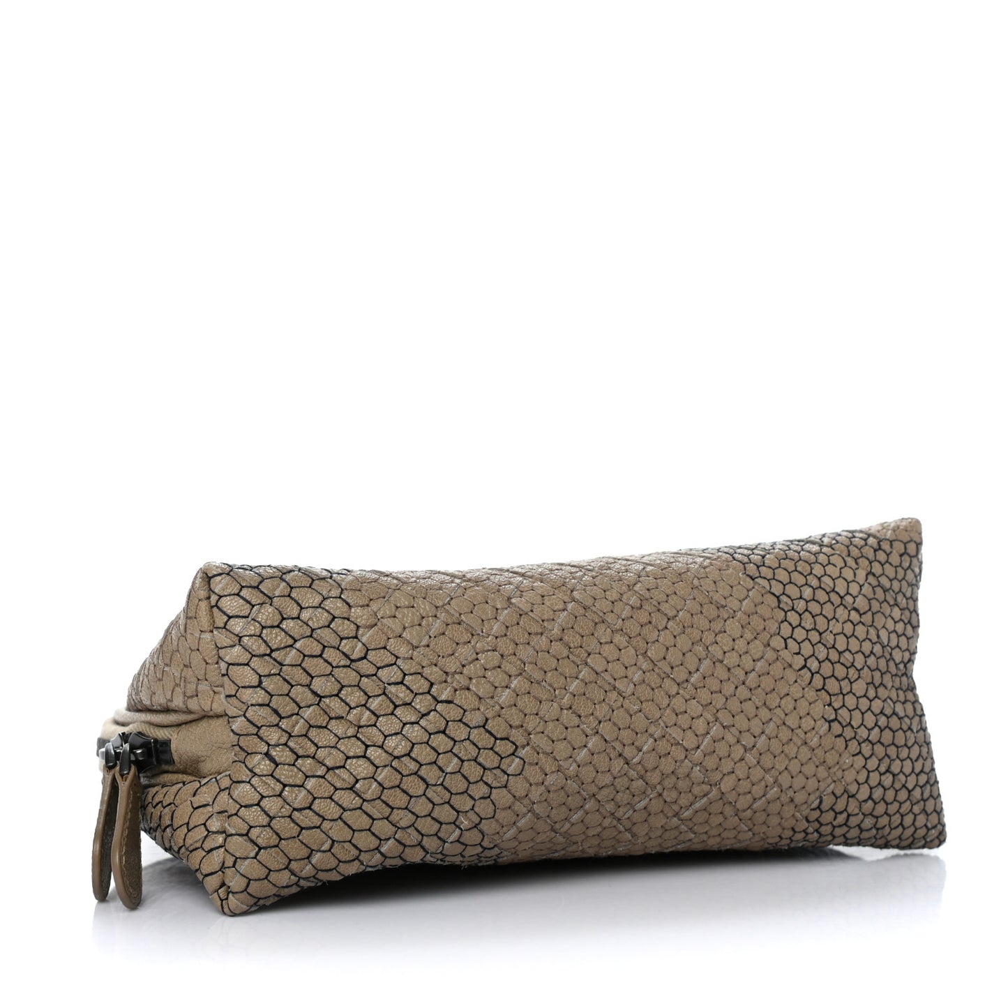 Nappa Intrecciato Camo Embroidered Cosmetic Pouch Taupe