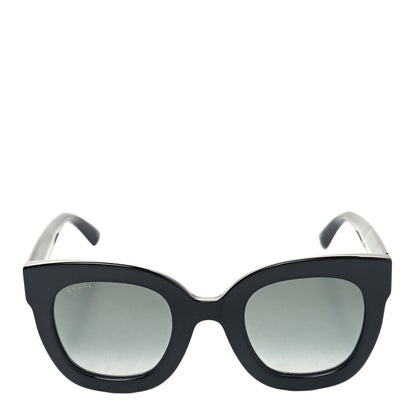 Gucci Acetate Crystal Star Round Frame Sunglasses GG0208S Black 2 of 9