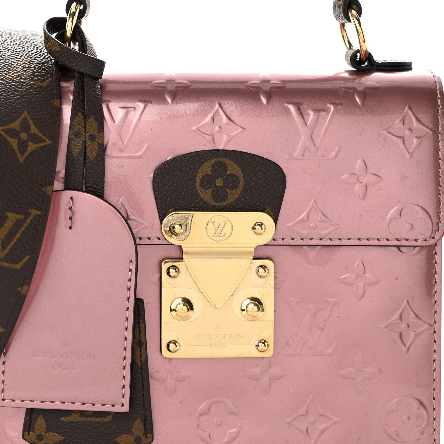 Louis Vuitton Vernis Monogram Spring Street Rose Pale Metallise Rose Ballerine