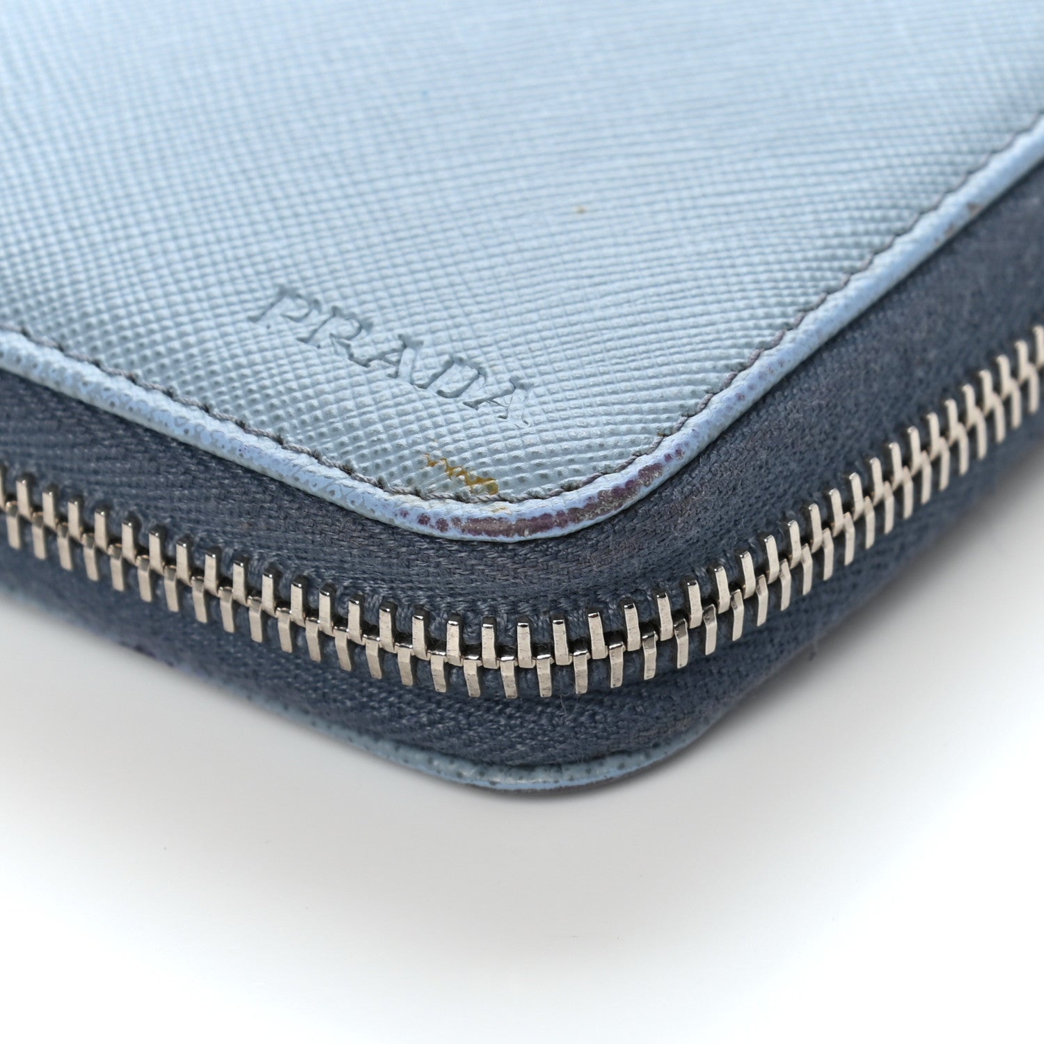 Prada Saffiano Zip Around Document Wallet Lago 9 of 13