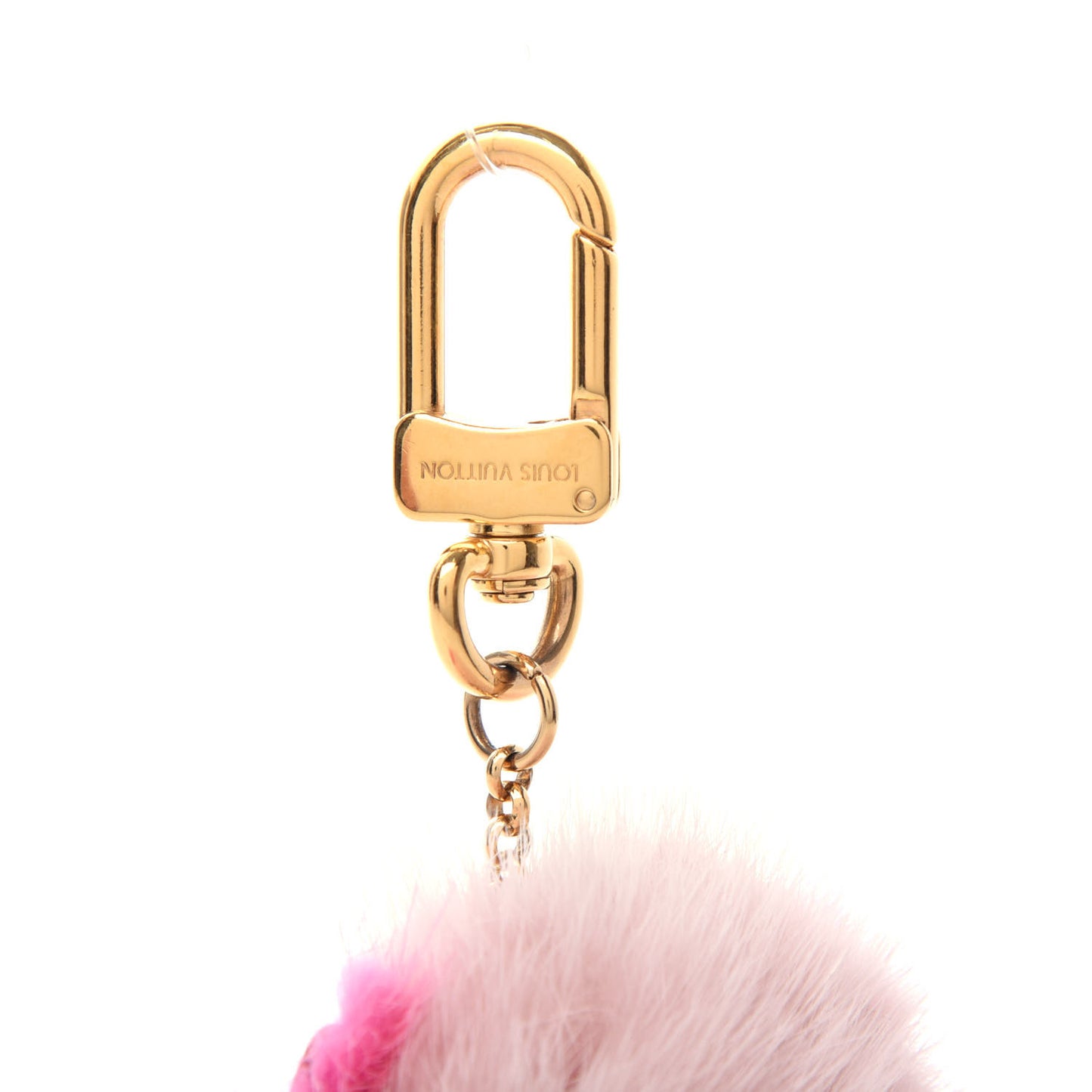 Calfskin Mink Fur Wild Puppet Bag Charm Key Holder Rose