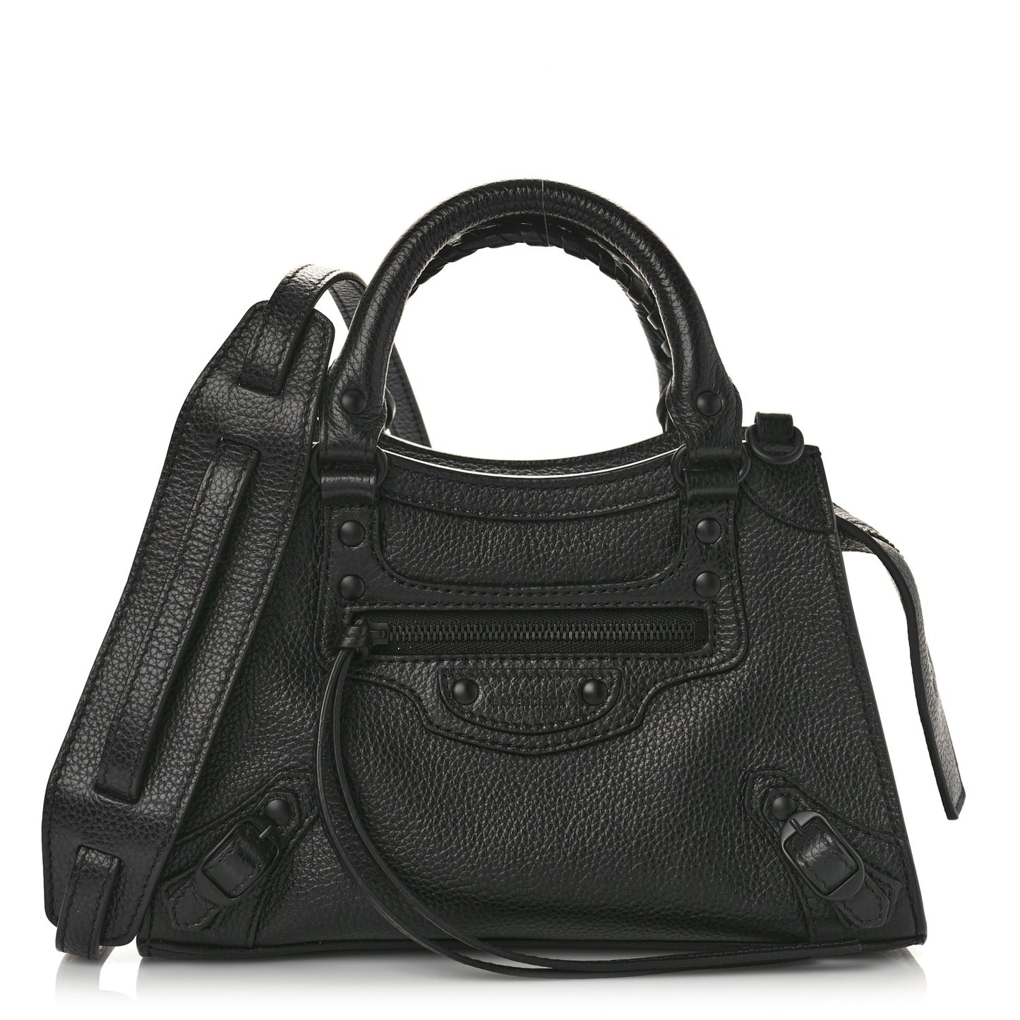 Grained Calfskin Neo Classic Black Hardware Mini City Black