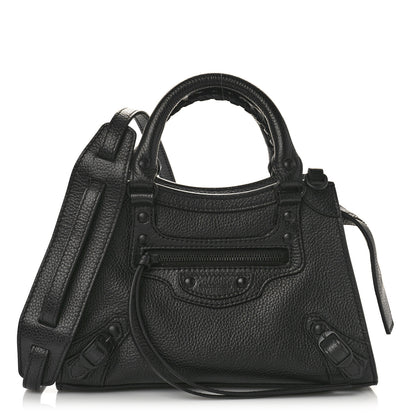 Balenciaga Grained Calfskin Neo Classic Black Hardware Mini City Black 1 of 7
