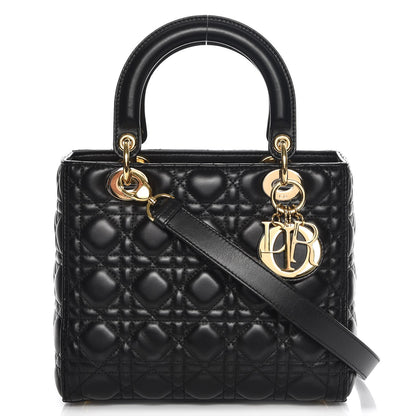Christian Dior Lambskin Cannage Medium Lady Dior Black 1 of 15