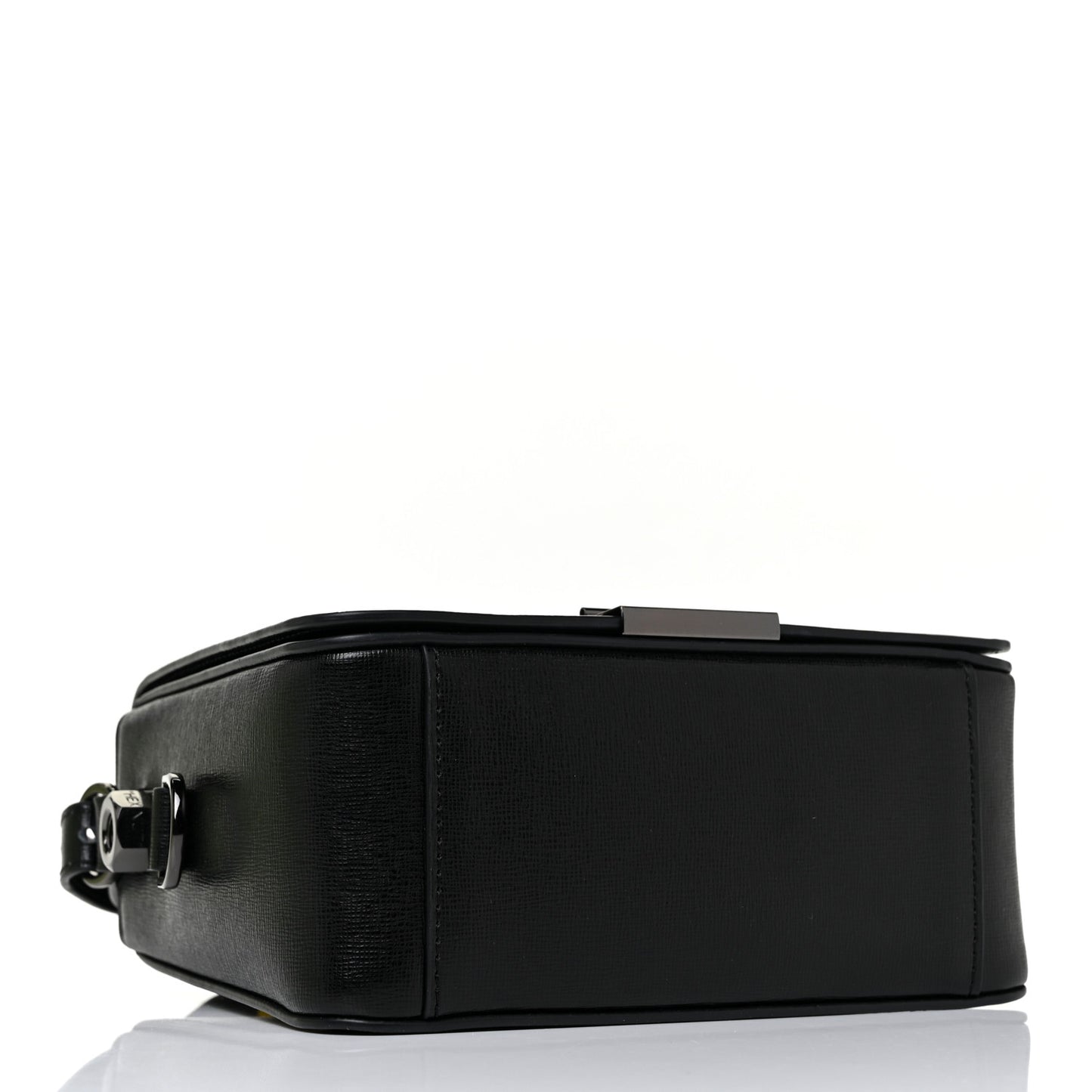 Calfskin Diag Flap Bag Black White
