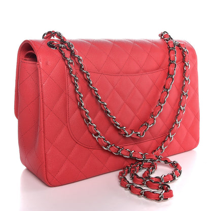 Chanel Caviar Quilted Jumbo Double Flap Red 4 of 8