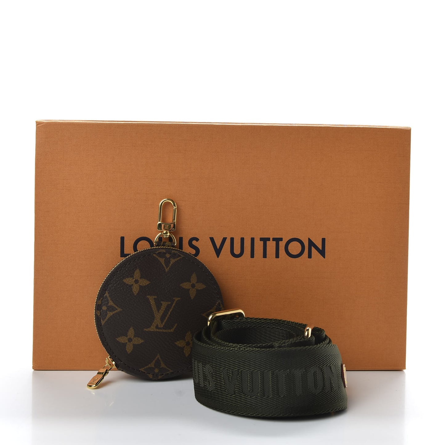 Nylon Monogram Strap with Coin Purse Kaki