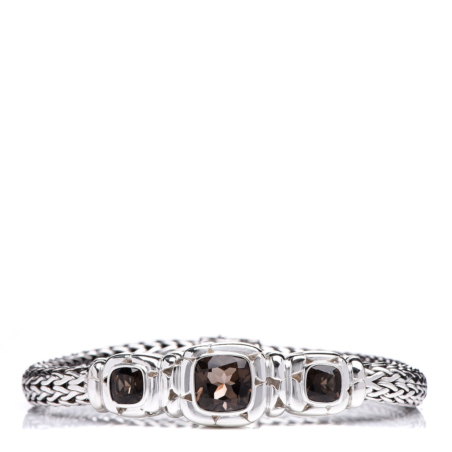 Sterling Silver Smoky Quartz Batu Kali Bracelet