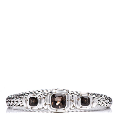 John Hardy Sterling Silver Smoky Quartz Batu Kali Bracelet 1 of 5