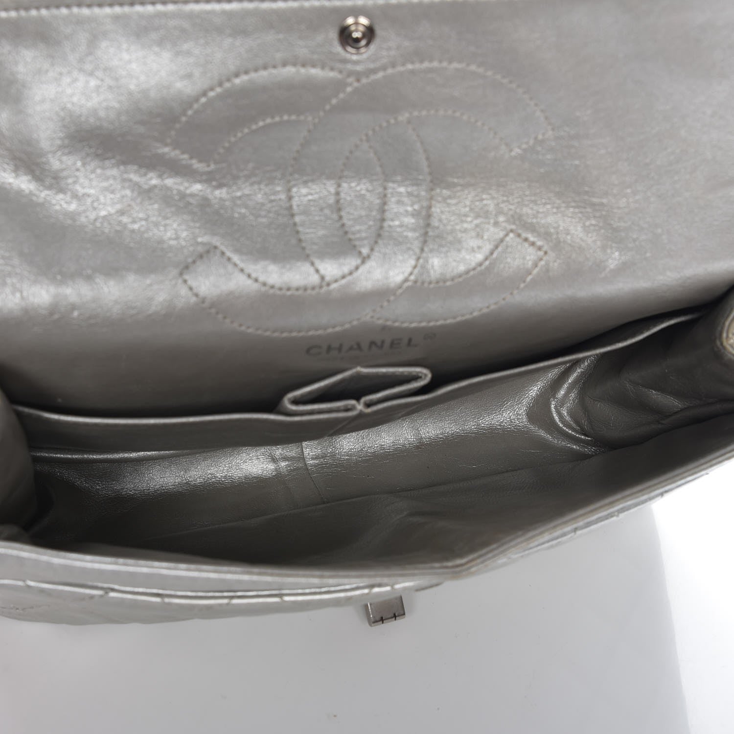 Chanel Metallic Aged Calfskin Quilted 2.55 Reissue 226 Flap Silver 6 of 11
