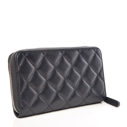 Chanel Metallic Caviar Quilted Medium Zip Around Wallet Dark Grey 3 of 10