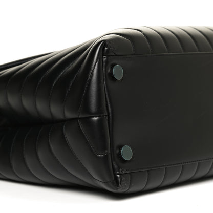 Saint Laurent Calfskin Y Quilted Monogram Large Loulou Chain Satchel Black 10 of 11
