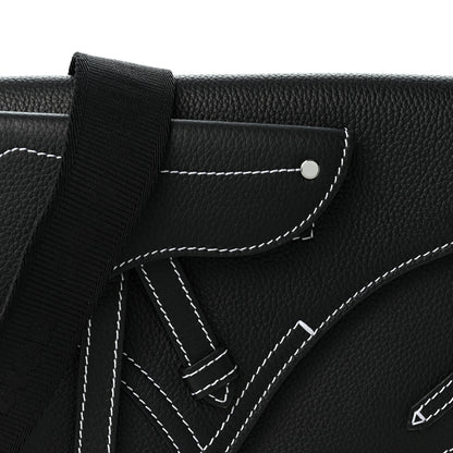 Christian Dior X KAWS Grained Calfskin Saddle Pouch Black 6 of 8