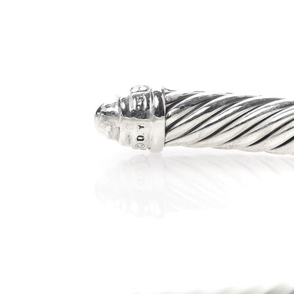 David Yurman Sterling Silver Diamond 5mm Cable Classics Dome Bracelet 5 of 6