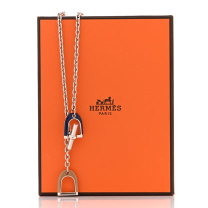 Hermes Palladium Lacquered Etrier Necklace 7 of 7