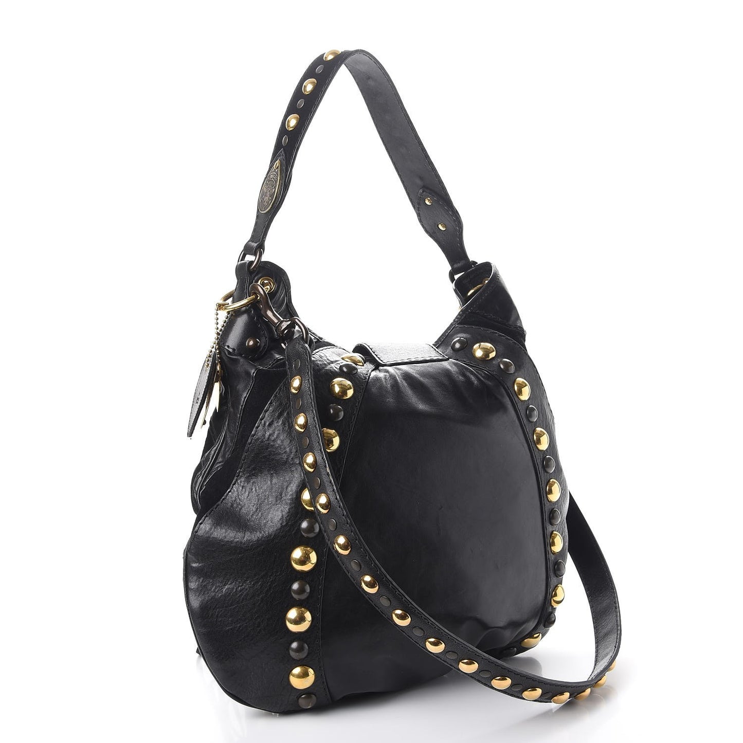 Calfskin Suede Fringe Babouska Hobo Black