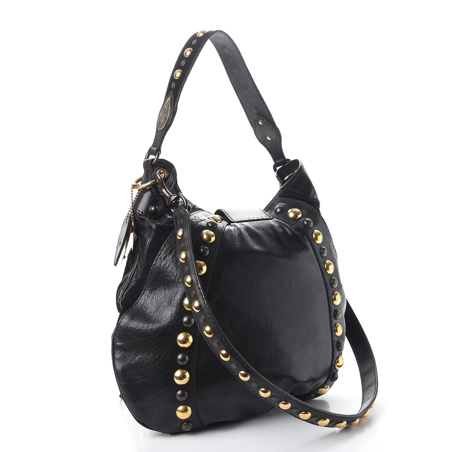 Gucci Calfskin Suede Fringe Babouska Hobo Black 4 of 11