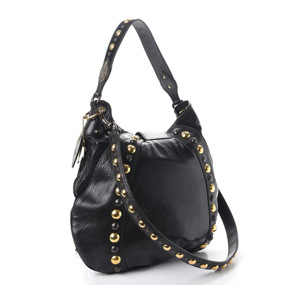 Gucci Calfskin Suede Fringe Babouska Hobo Black 4 of 11