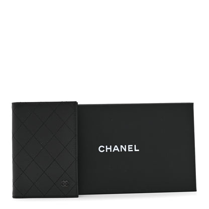 Chanel Grained Calfskin Quilted Passport Holder Wallet So Black 10 of 10
