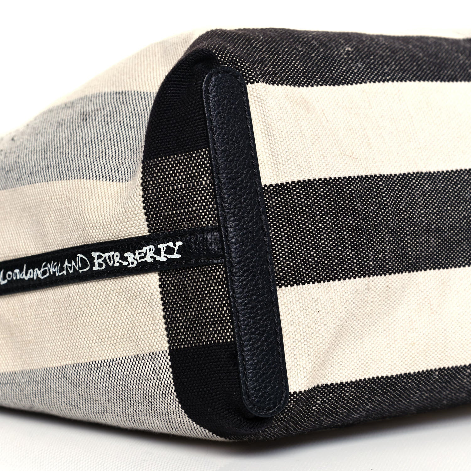Burberry Coated Canvas Mega Check Sketchbook Reversible Tote White Black 17 of 23