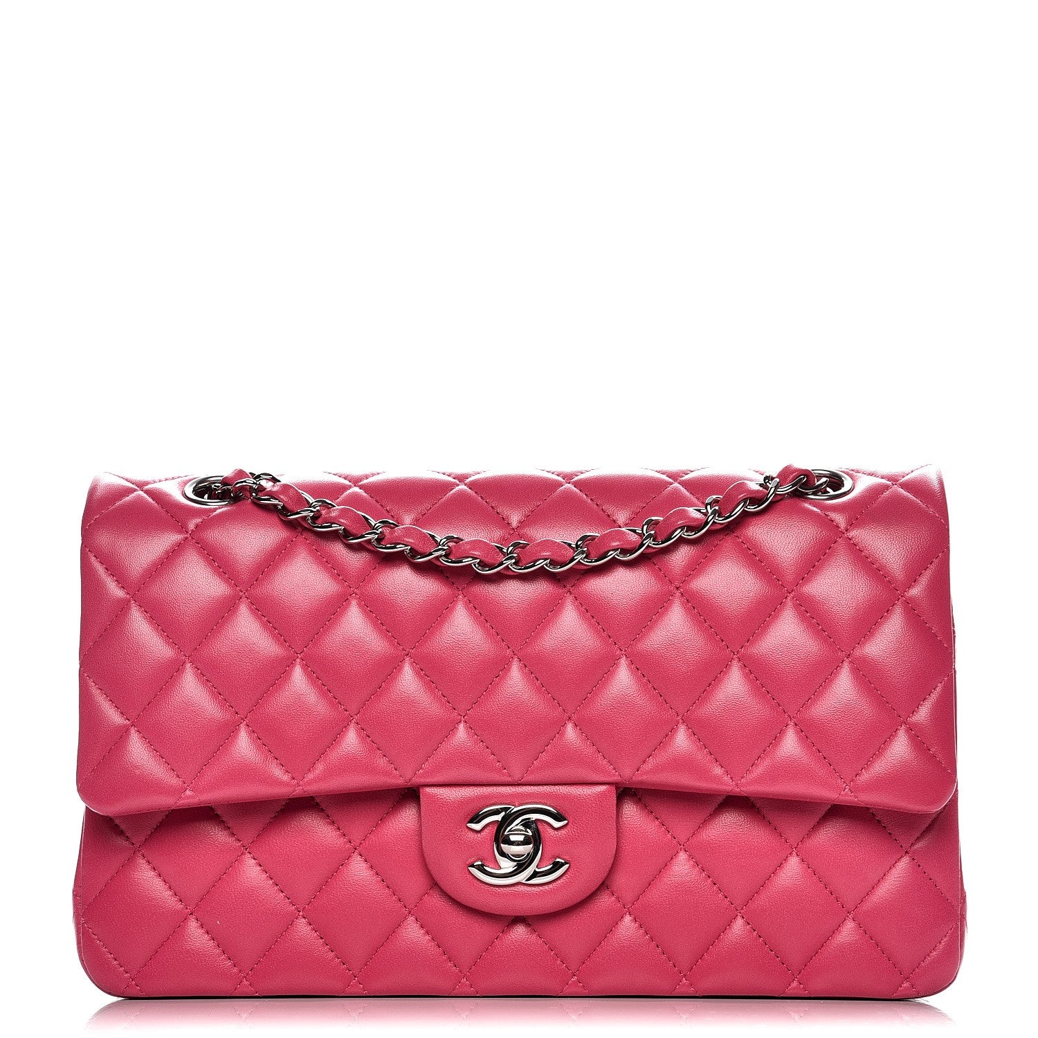 Chanel Lambskin Quilted Medium Double Flap Dark Pink 1 of 12