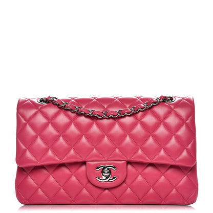 Chanel Lambskin Quilted Medium Double Flap Dark Pink 1 of 12