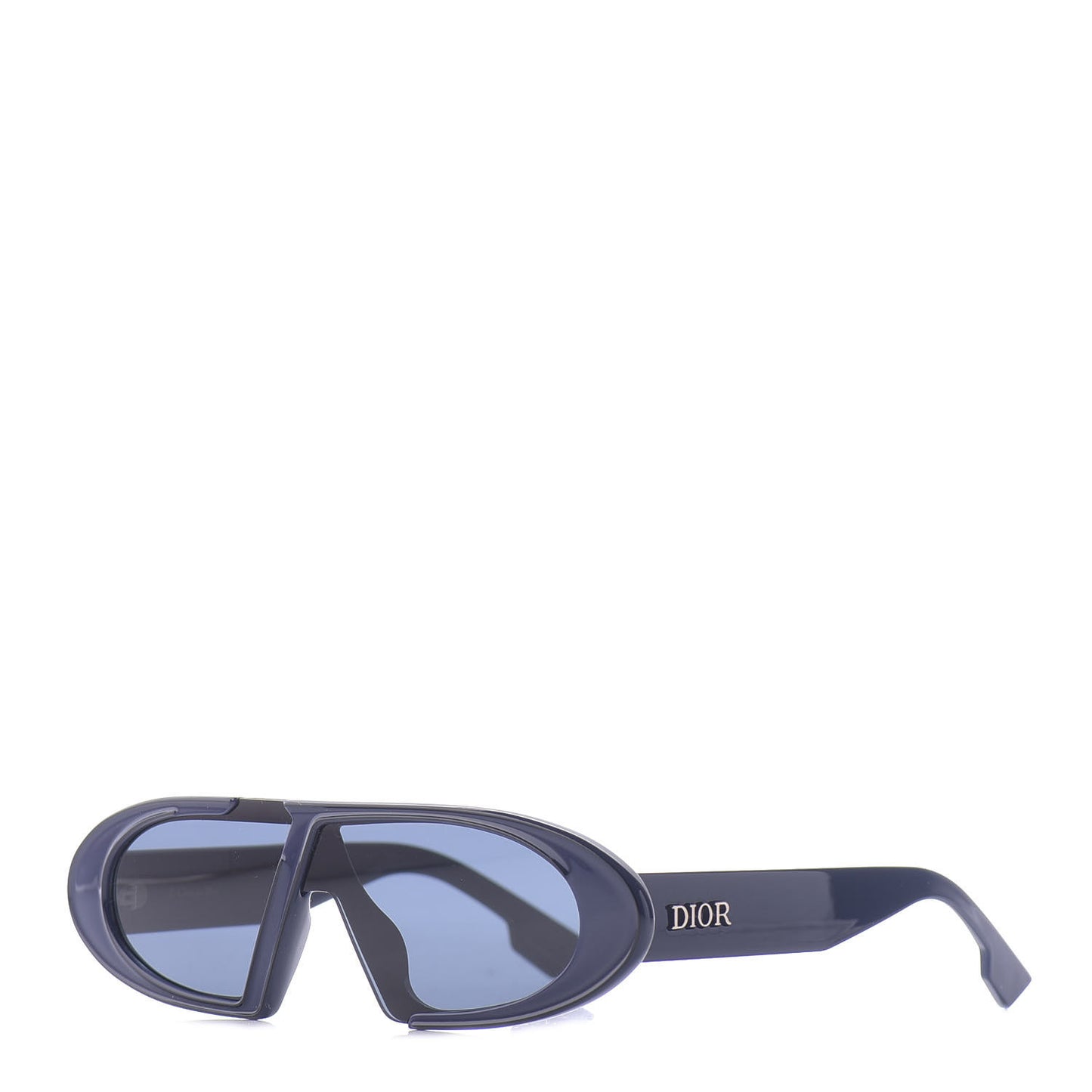 Acetate Oblique Oval Sunglasses Navy