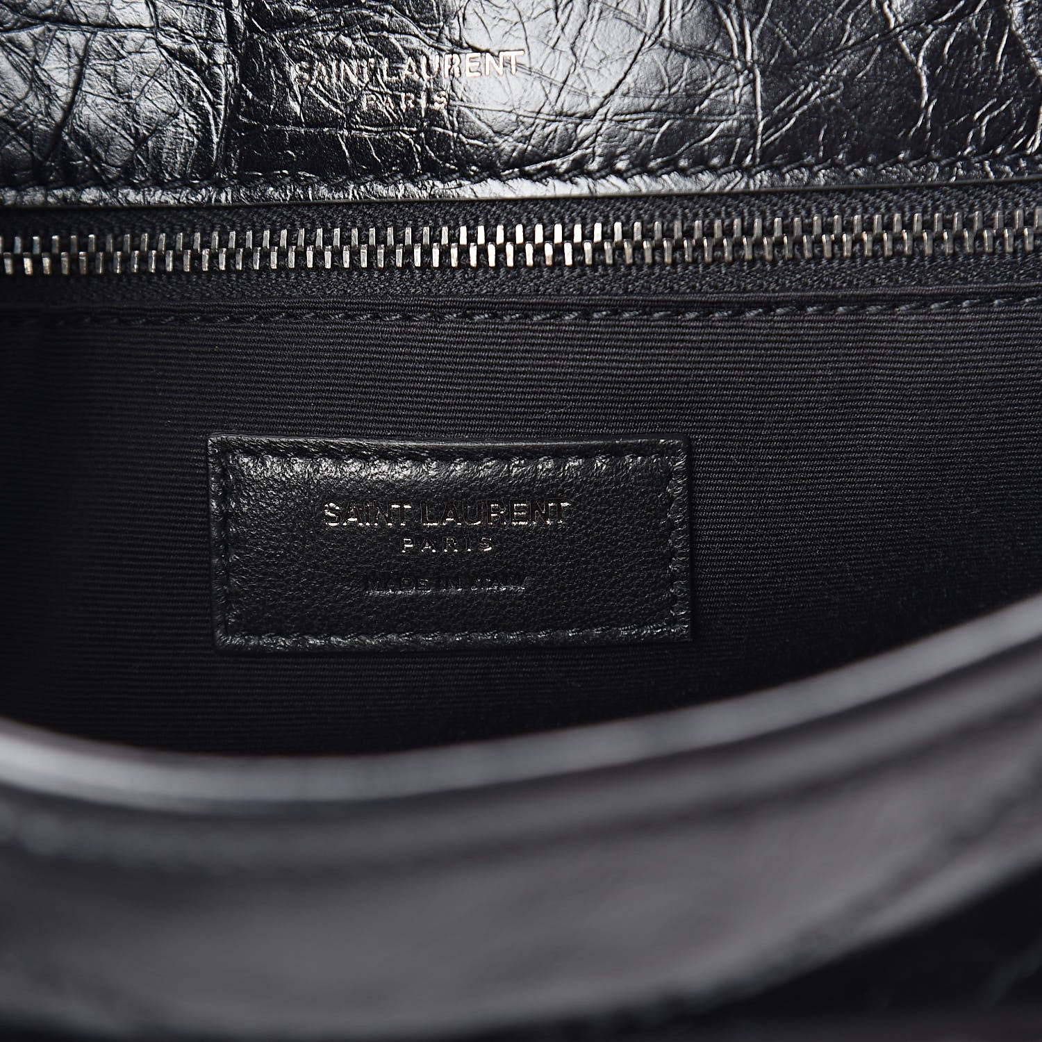 Saint Laurent Crinkled Calfskin Matelasse Monogram Medium Niki Chain Satchel Black 6 of 9