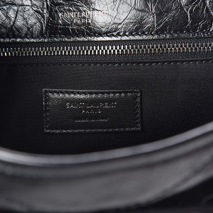 Saint Laurent Crinkled Calfskin Matelasse Monogram Medium Niki Chain Satchel Black 6 of 9