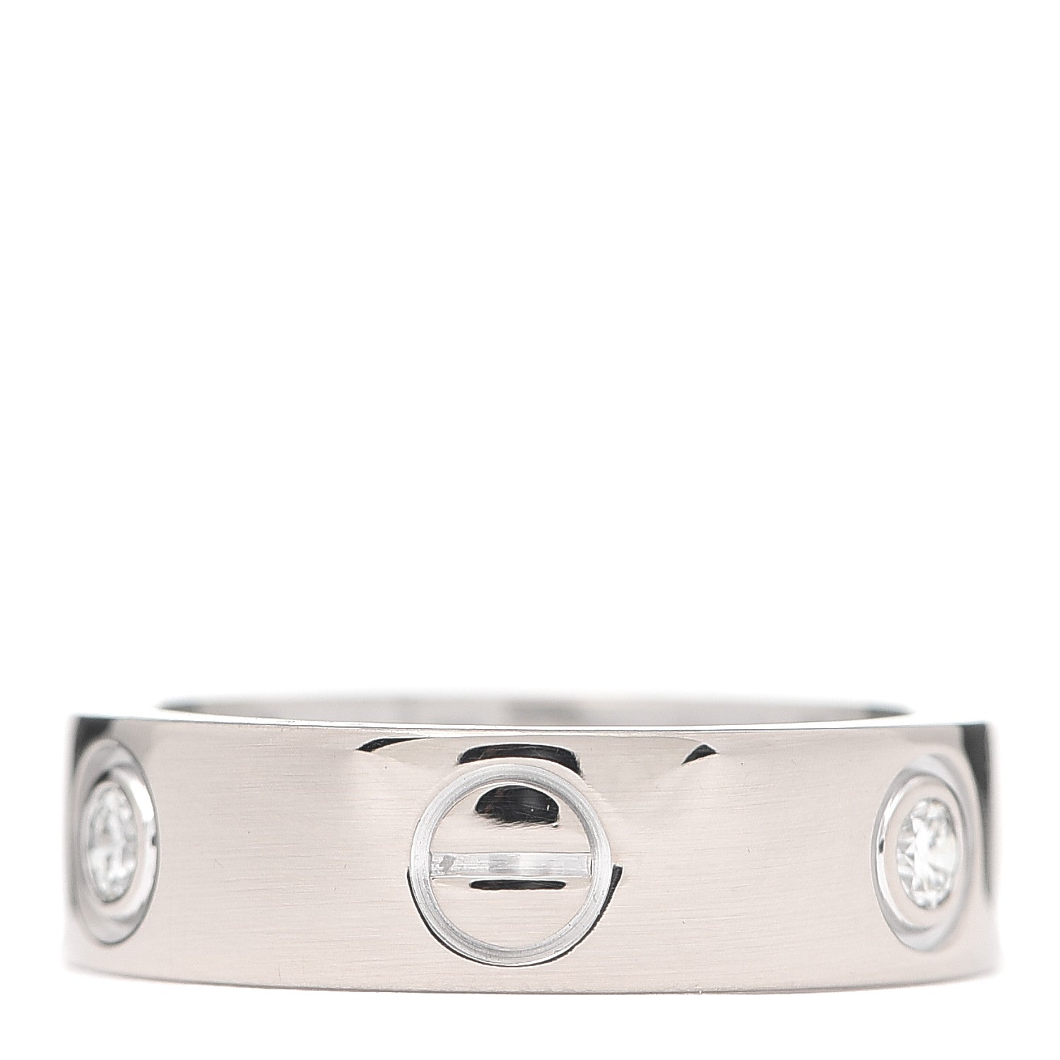 Cartier 18K White Gold 3 Diamond 5.5mm LOVE Ring 51 5.75 3 of 7