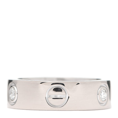 Cartier 18K White Gold 3 Diamond 5.5mm LOVE Ring 51 5.75 3 of 7