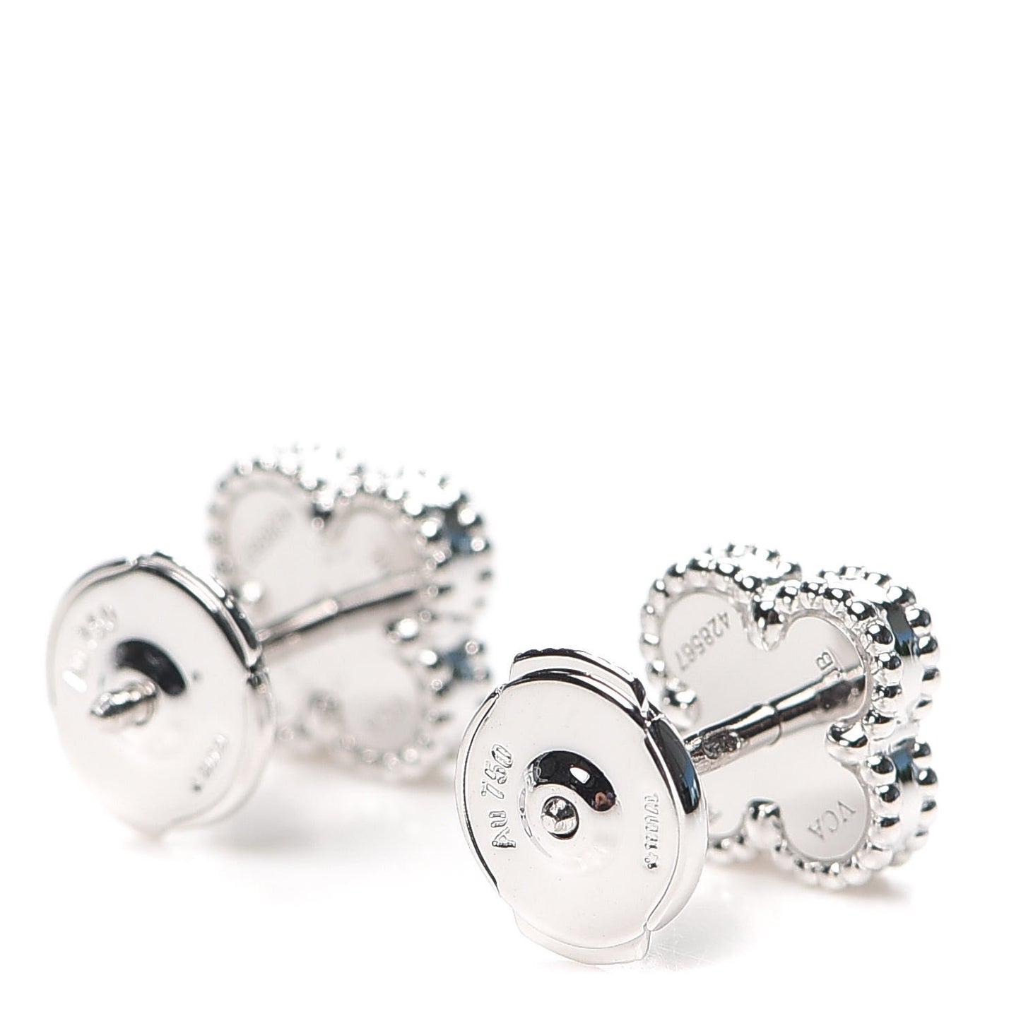 18K White Gold Mother of Pearl Sweet Alhambra Earrings