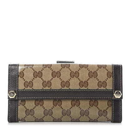 Gucci Crystal Monogram Continental Charmy Wallet Brown 1 of 9