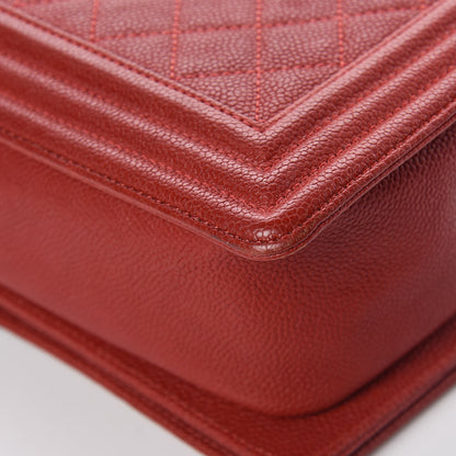 Chanel Caviar Quilted New Medium Boy Flap Dark Red 15 of 19