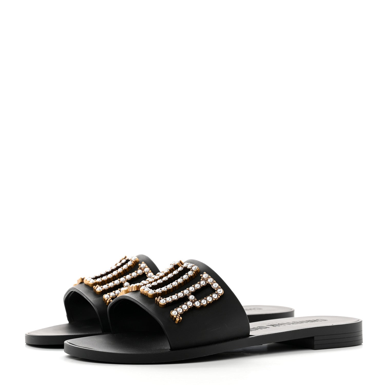 Christian Dior Matte Calfskin Pearl Dio(r)evolution Slide Sandals 38 Black 3 of 7