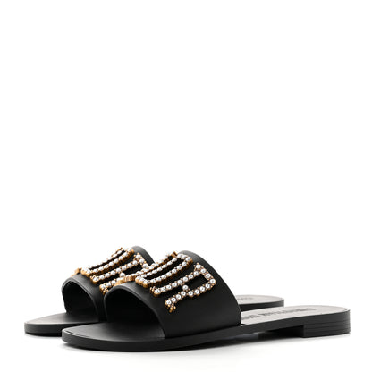 Christian Dior Matte Calfskin Pearl Dio(r)evolution Slide Sandals 38 Black 3 of 7